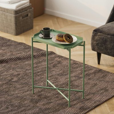 Petite table d’appoint verte, plateau rectangulaire SFAX PIER IMPORT