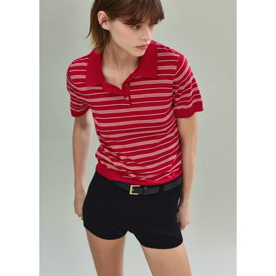 Pull-over maille col polo MANGO