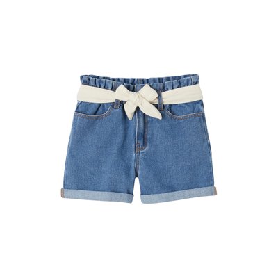 Short en jean style paperbag VERTBAUDET
