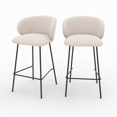 Lot de 2 chaises pour îlot central en tissu 68 cm - VICTORIA MAISON PAVANE