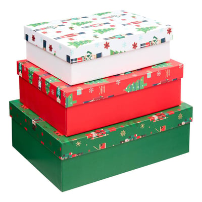 Lot de 3 boîtes cadeau de Noël casse-noisette FEERIC LIGHTS & CHRISTMAS