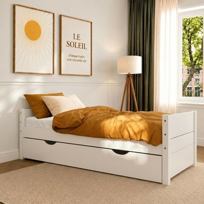 Lit banquette gigogne Bois massif  LOUW AKITEN RETAIL