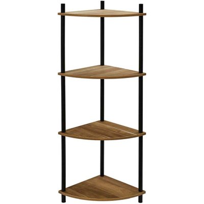 Etagère d'angle 4 niveaux en mdf imitation acacia CMP