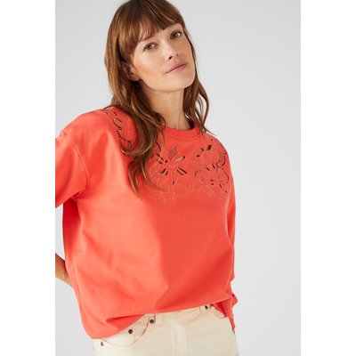 Sweat broderie et guipure DAMART