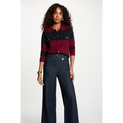 Pull col revers rayé MORGAN