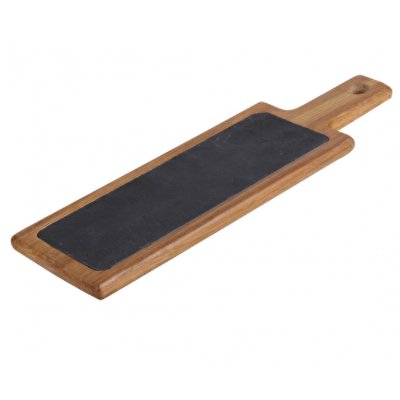 Planche à tapas bois d'acacia et ardoise - 37x12x1.5cm WADIGA