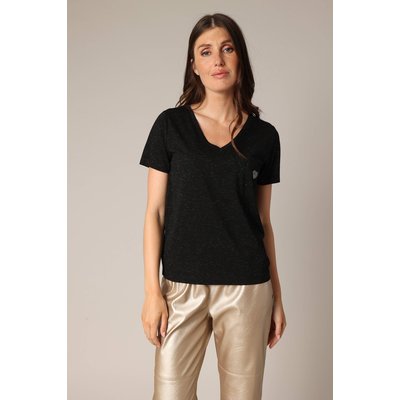 T-shirt col v cœur brodé KELLIE DEELUXE