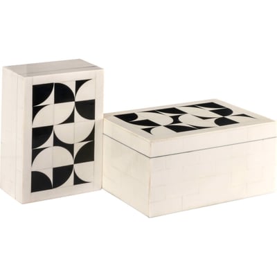 Lot de 2 boîtes décoratives en bois RECOLLECTION