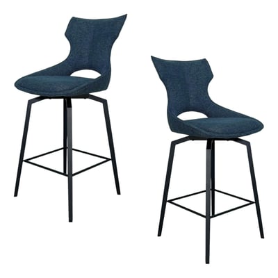 Chaise de bar pivotante en tissu (lot de 2) LOMBARDIE PIER IMPORT