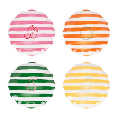 Set de 4 assiettes à dessert   20 cm-TUTTI FRUTTI TABLE PASSION