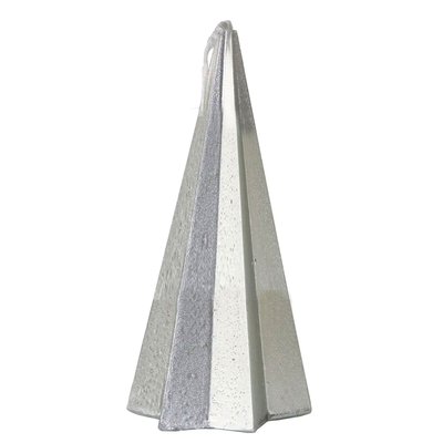 Bougie de Noël argentée pyramide - 5.5x5.5x11cm WADIGA