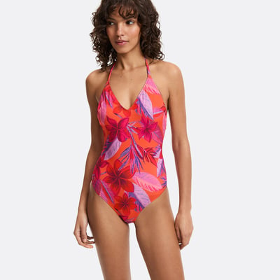 Maillot de bain 1 pièce ballerine, imprimé tropical LA REDOUTE COLLECTIONS