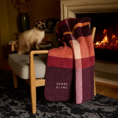 Plaid VALMOREL CARRE BLANC