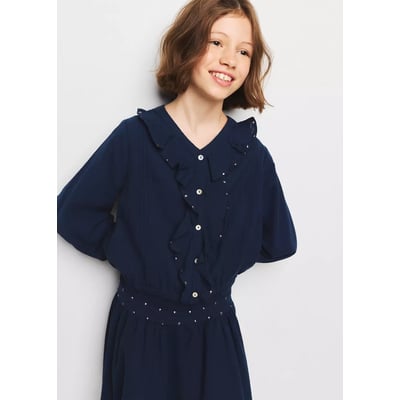 Blouse à volants avec détail de sequins MANGO KIDS