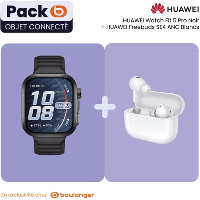 Montre connectée Pack Watch FIT 5 PRO noir+Freebuds SE 4 HUAWEI