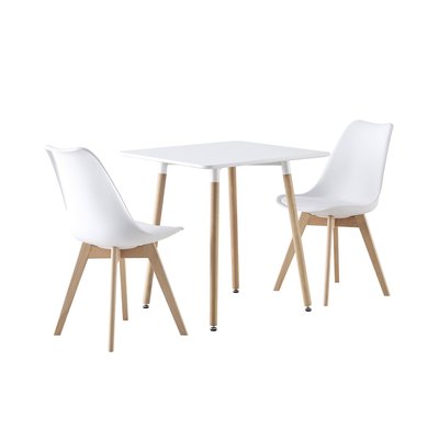 Table à manger carrée scandinave bois 2 chaises HEDVIG 70X70CM SWEEEK