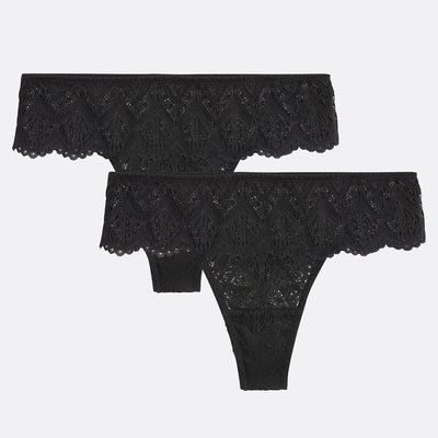 Комплект из 2 кружевных стрингов, Lison LA REDOUTE COLLECTIONS