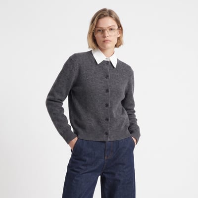 Cardigan court pour femme avec col chemise intégré en alpaga ANERIE ARTLOVE