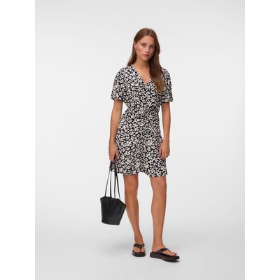 Robe courte manches courtes col V avec ceinture VERO MODA