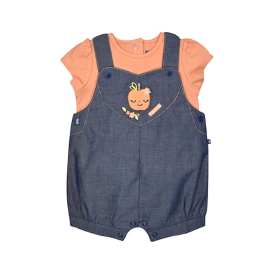 Tee shirt salopette gwenola court bebe SUCRE D'ORGE