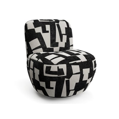 Fauteuil de salon pivotant en tissu texturé à motif JENA SIA HOME