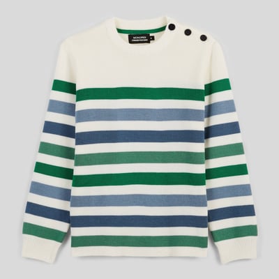 Pull marinière avec boutons sur l'épaule en laine MONOPRIX