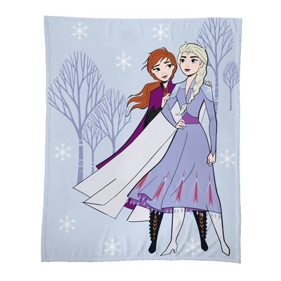 Plaid polaire imprimé 100% polyester toucher extra doux, FROZEN SISTERS DISNEY