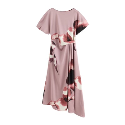 Robe mi-longue en satin texturé effet cintré NEXT