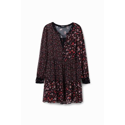 Robe courte gaze fleurs DESIGUAL