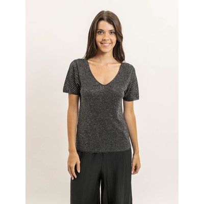 Top Manches Courtes Fil textile Et Strass Ferali DONA LISA