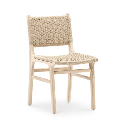 Chaise en bois, rotin, lot de 2, MODENA DEFORA HOME