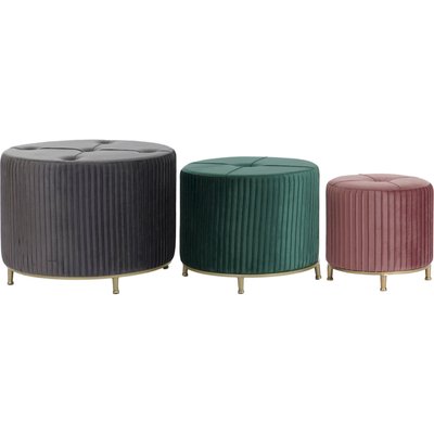 Poufs en velours (lot de 3) RECOLLECTION