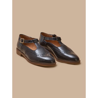 Sandales salomé bout fleuri cuir CYRILLUS
