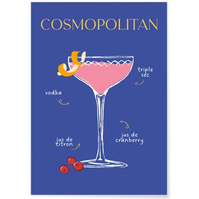 Affiche Cocktail Cosmopolitan 2 L'AFFICHERIE