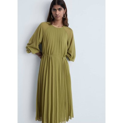 Robe plissée ceinture à nouer MANGO
