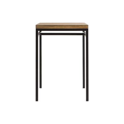 Table haute carrée en manguier massif et métal noir L70 cm YPSTER MILIBOO