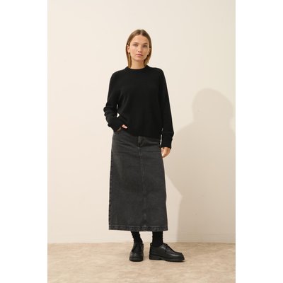 Pull Col Rond 4 Fils Noir Lavinia JUST CASHMERE