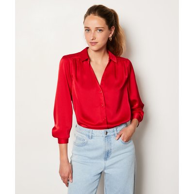 Chemisier satin rouge La Redoute