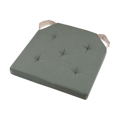 Lot De 4 Galettes De Chaise Duo Velcro 38x38  Lin DECORATIE
