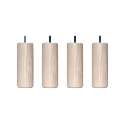 Pied cylindrique bois veinage (lot de 4) SOMEO
