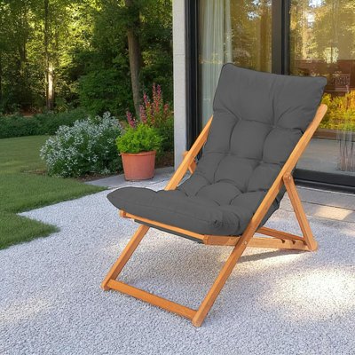 Chilienne grise confort - pliante, inclinable SORA PIER IMPORT