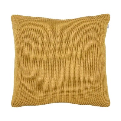 Coussin en coton velours côtelé Lines Jaune moutarde PRESENT TIME