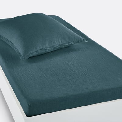 Drap housse enfant lin lavé, bonnet 30cm, Linot LA REDOUTE INTERIEURS