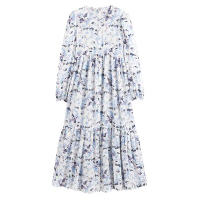 Robe évasée maxi longue, manches longues ballons LA REDOUTE COLLECTIONS
