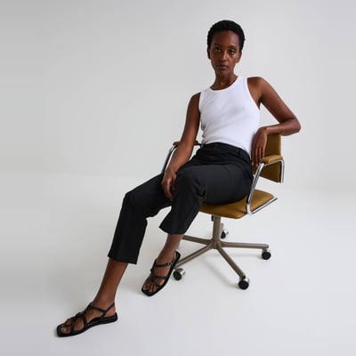 Pantalon droit uni avec pli cassé MONOPRIX