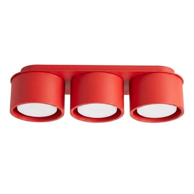 Plafonnier Aluminium Rouge Gx53 3 MODO EDEN