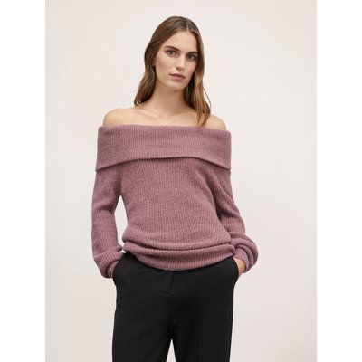 Pull large en FIL mélangé de laine et alpaga à côtes MOTIVI