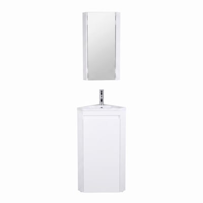 Ensemble lave-mains d'angle sur pieds avec robinet et armoire SORRENTO MOB IN