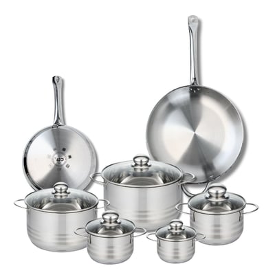 2 poêles 24/32cm + 5 faitouts 12/14/16/20/24cm PROFI BRILLANT ELO