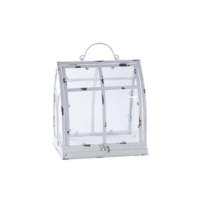 Serre en métal antique blanc et plexiglas AUBRY GASPARD